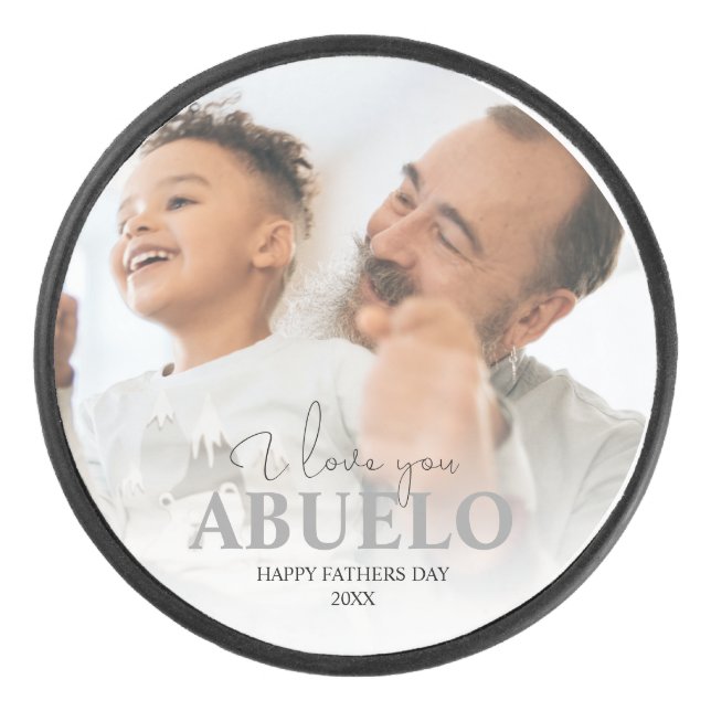 Personalised Photo Abuelo Hockey Puck (Front)