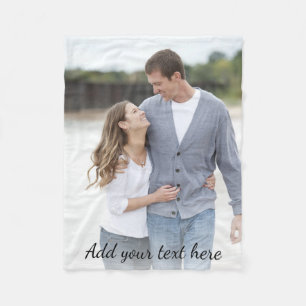 Personalised Photo Add Your Text Fleece Blanket