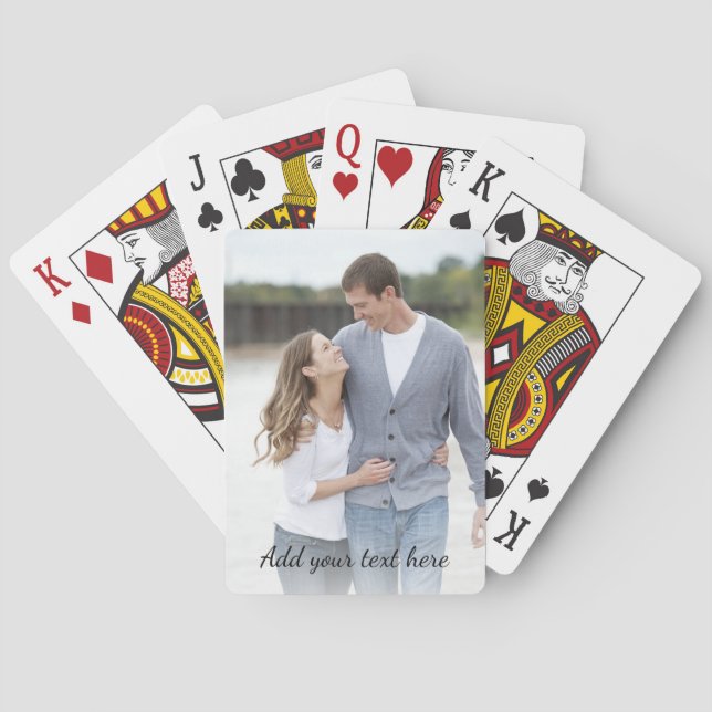 Personalised Photo Add Your Text Playing Cards (Back)