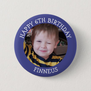 Personalised Photo, Age and Name Birthday 6 Cm Round Badge