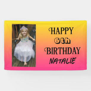 Personalised Photo and Age Happy Birthday Banner
