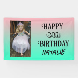 Personalised Photo and Age Happy Birthday Banner
