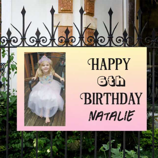 Personalised Photo and Age Happy Birthday Banner (Creator Uploaded)