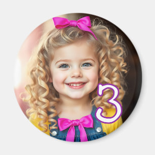 Personalised Photo and Age Refrigerator  Magnet