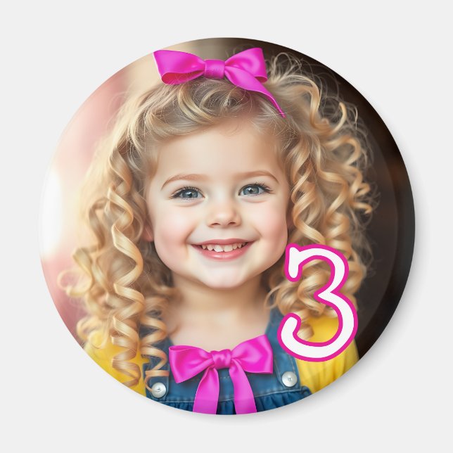 Personalised Photo and Age Refrigerator  Magnet (Front)