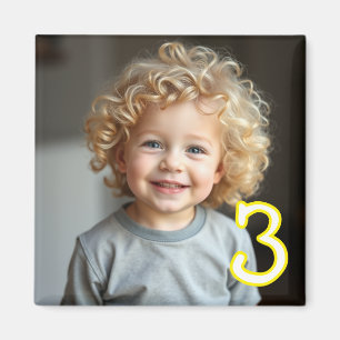 Personalised Photo and Age Refrigerator Magnet