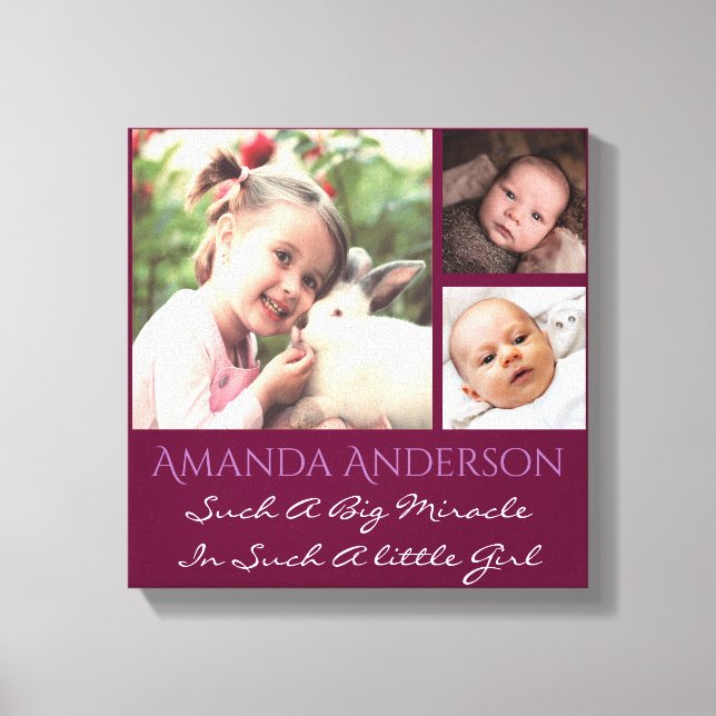 Personalised photo and custom quote canvas print (Front)