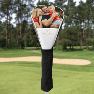Personalised Photo And Gold Name Golf Clubs Head Cover