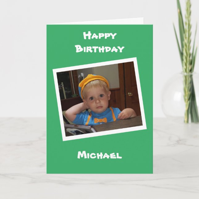 Personalised Photo and name Child's Birthday Card (Front)
