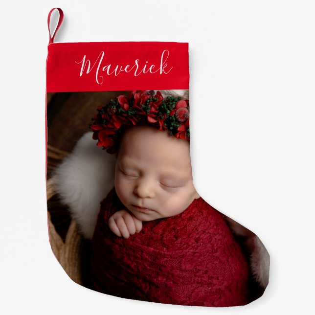 Personalised Photo and Name Christmas Stocking (Front)