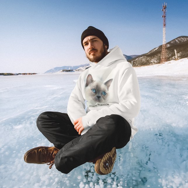 Personalised Photo and Name Custom Men's Cute Hoodie (Creator Uploaded)