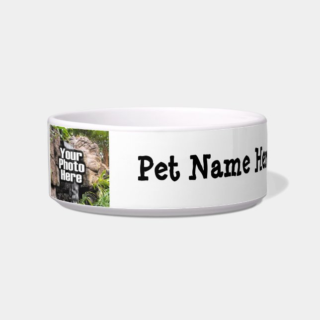 Personalised Photo and Name Custom Pet Bowl Dish (Left)