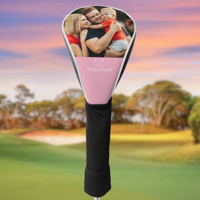 Personalised Photo And Name Golf Clubs Pink Golf Head Cover (Personalized Photo And Name Golf Clubs Pink Golf Head Cover)