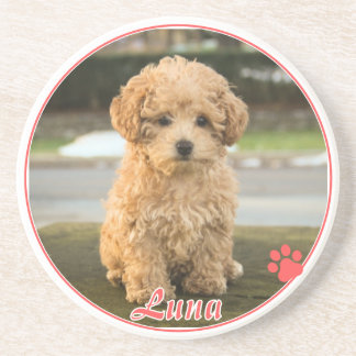 Personalised Photo and Name in Red Coaster