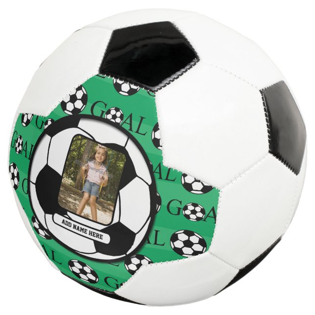 Personalised Photo and Name Soccer Ball (Three Quarter)