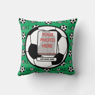 Personalised Photo and Name Soccer Ball Cushion