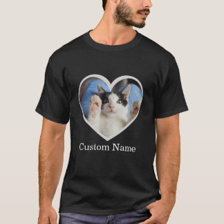 Personalised photo and name text custom T-Shirt