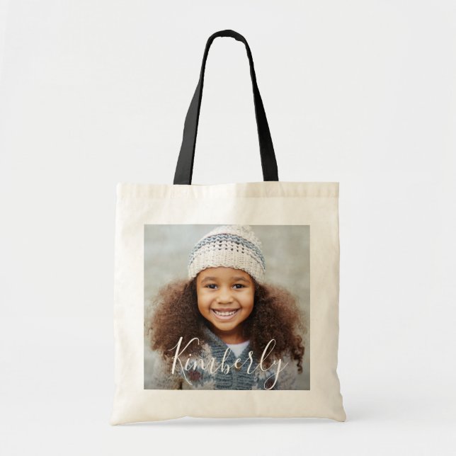 personalised photo and name tote bag (Front)