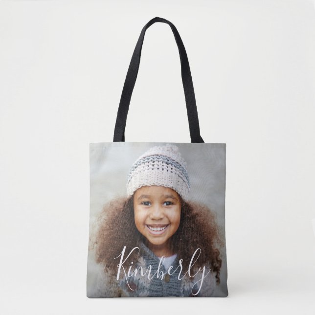 personalised photo and name tote bag (Front)