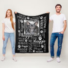 Personalised Photo and Names | Black Dog Blanket
