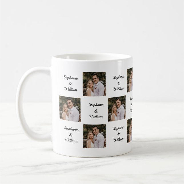 Personalised photo and names pattern mug (Left)