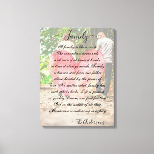 Personalised photo and poem canvas print