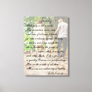 Personalised photo and poem canvas print