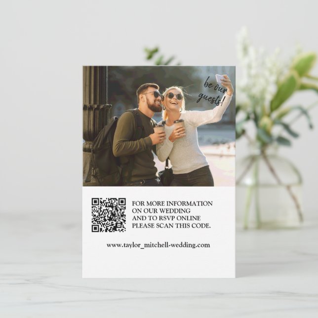personalised photo and qr-code wedding invitation (Standing Front)