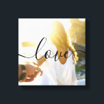 Personalised Photo and Script Text Canvas Print<br><div class="desc">Create your own personalised photo and script text canvas luxury print with this elegant,  modern and simple keychain template. Just add your photos and text. Make your own photo collage keepsake perfect as custom gifts for showing your love.</div>