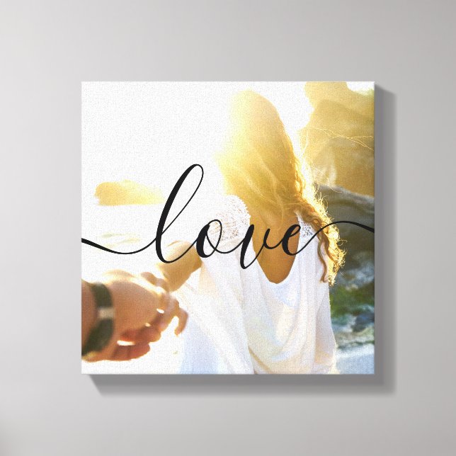 Personalised Photo and Script Text Canvas Print (Front)