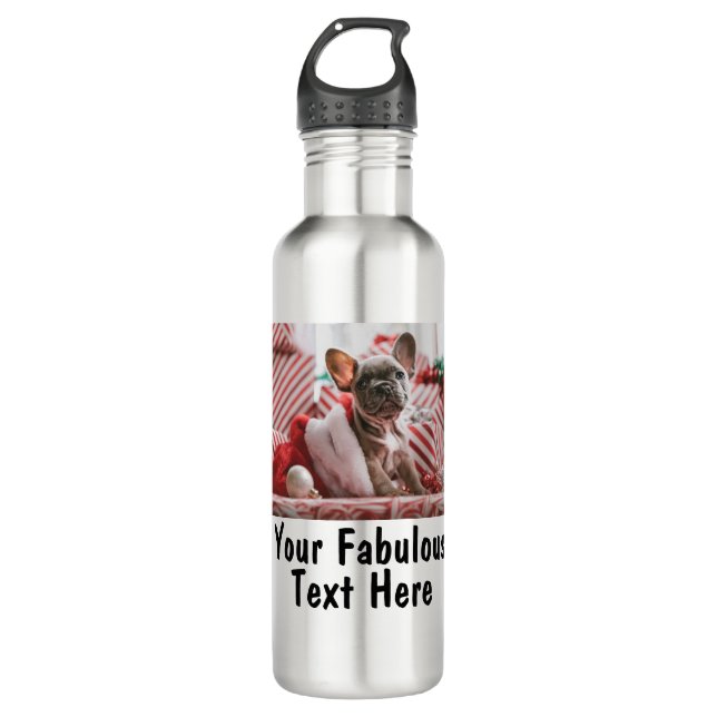 Personalised Photo and Text 710 Ml Water Bottle (Front)