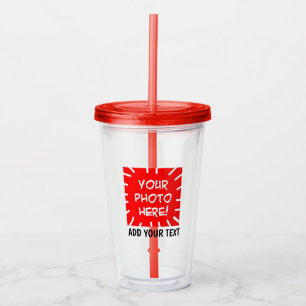 Personalised photo and text acrylic tumbler