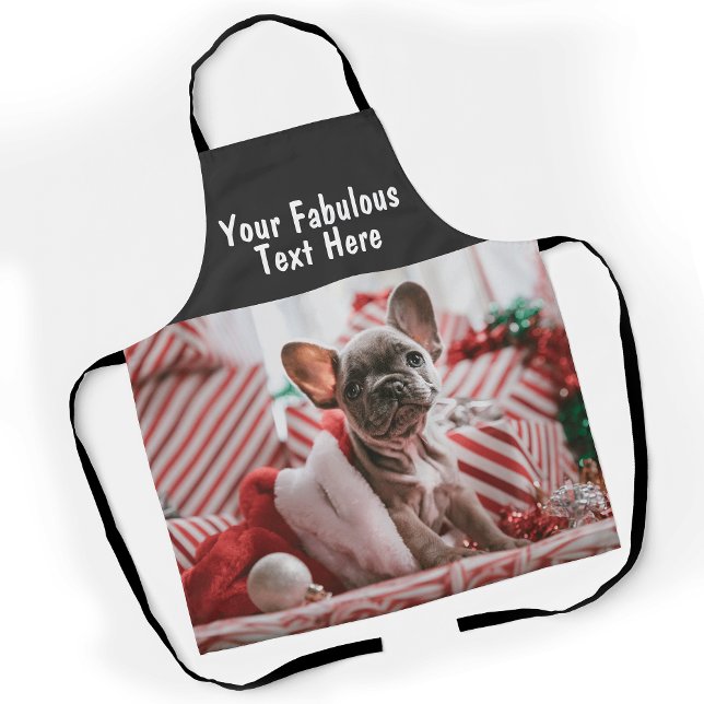 Personalised Photo and Text Apron (Personalized Photo and Text Apron, any color, any font, no minimum)