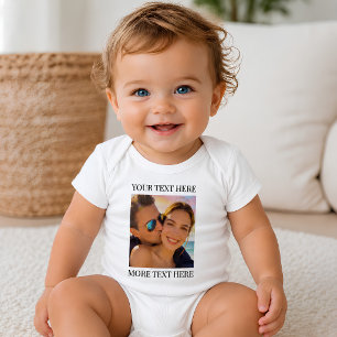 Personalised Photo and Text Baby Bodysuit