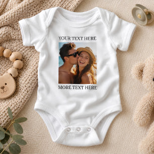 Personalised Photo and Text Baby Bodysuit