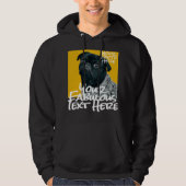 Personalised Photo and Text black Hoodie (Front)