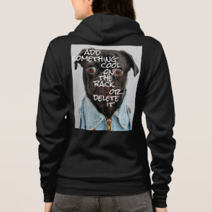 Personalised Photo and Text Black Zip Hoodie