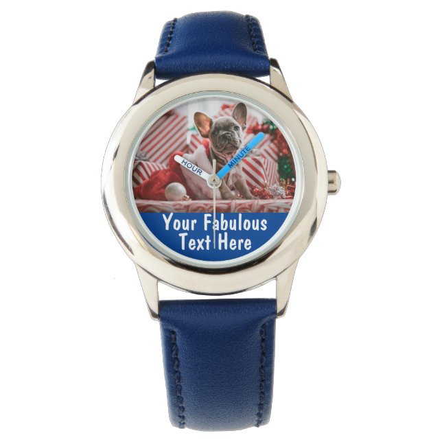 Personalised Photo and Text Boy Watch (Front)