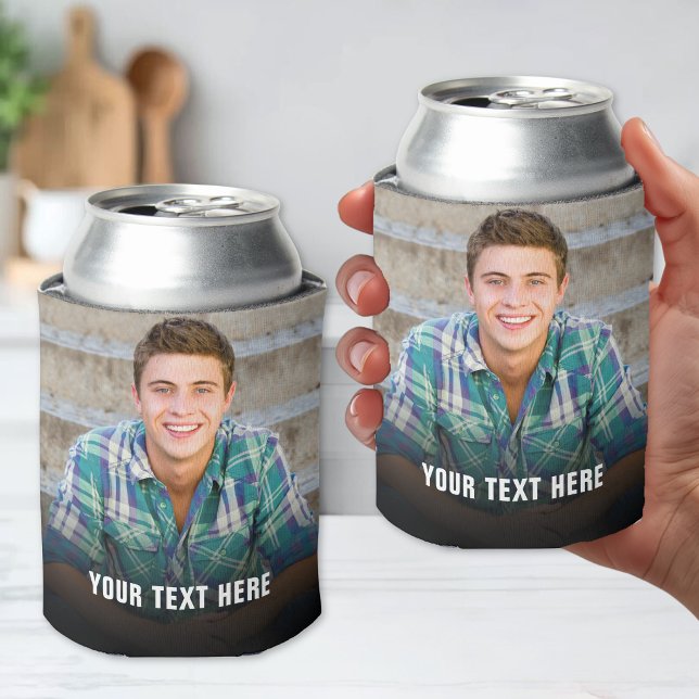 Personalised Photo And Text Can Cooler (Personalized Photo And Text Can Cooler)