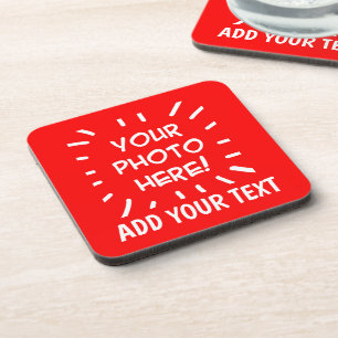 Personalised photo and text coaster