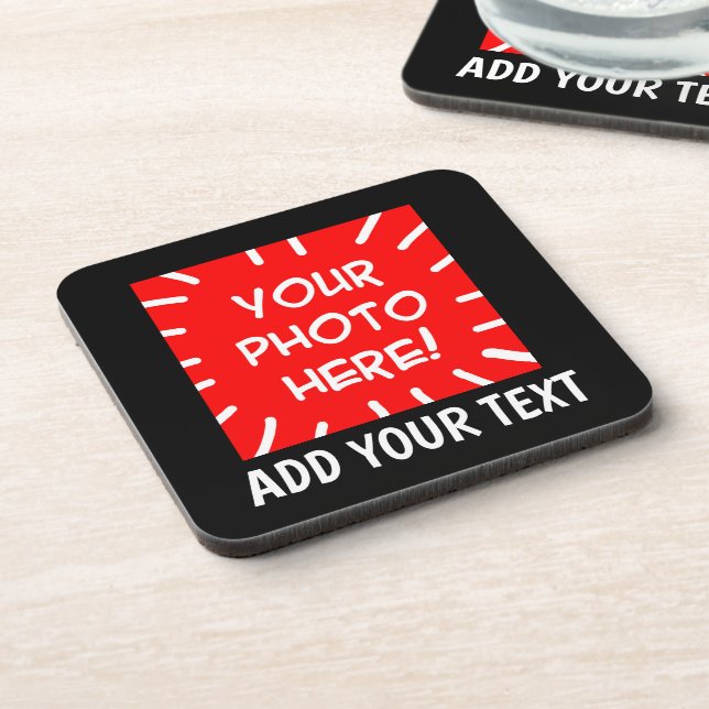 Personalised photo and text coaster (Left Side)