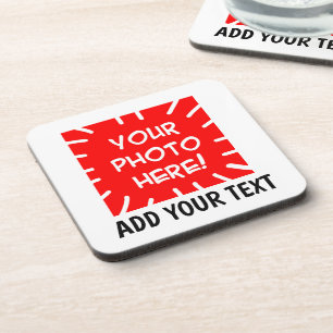Personalised photo and text coaster