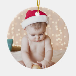 Personalised Photo and Text Custom Christmas Ceramic Tree Decoration