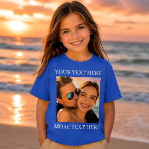 Personalised Photo and Text Deep Royal T-Shirt