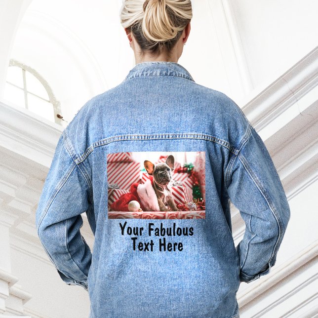 Personalised Photo and Text Denim Jacket (Creator Uploaded)