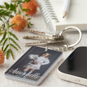 Personalised Photo and Text Double Sided Key Ring