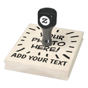 Personalised photo and text funny cute rubber stamp