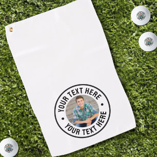 Personalised Photo And Text Golf Towel
