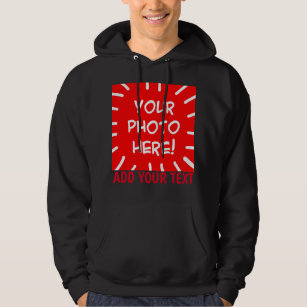 Personalised photo and text hoodie