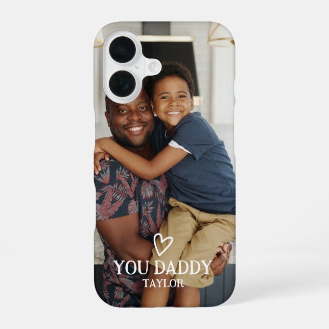 Personalised Photo and Text iPhone 16 Case (Back)